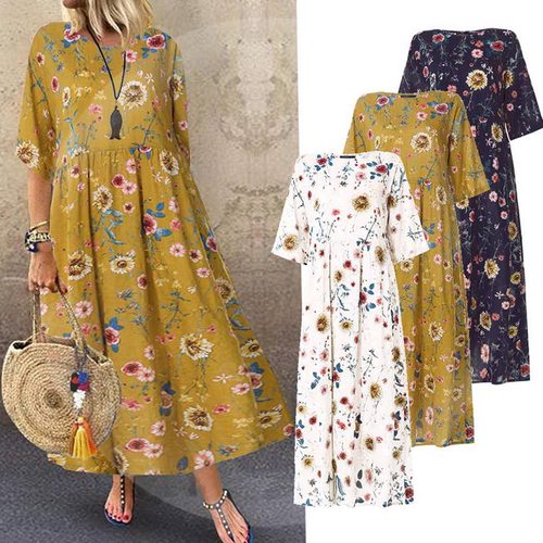 Casual Long Maxi Dresses Beach Dress Women Plus Size