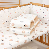 婴儿床围栏软包纯棉四季 防撞护栏宝宝三面围挡儿童拼接床床围定制