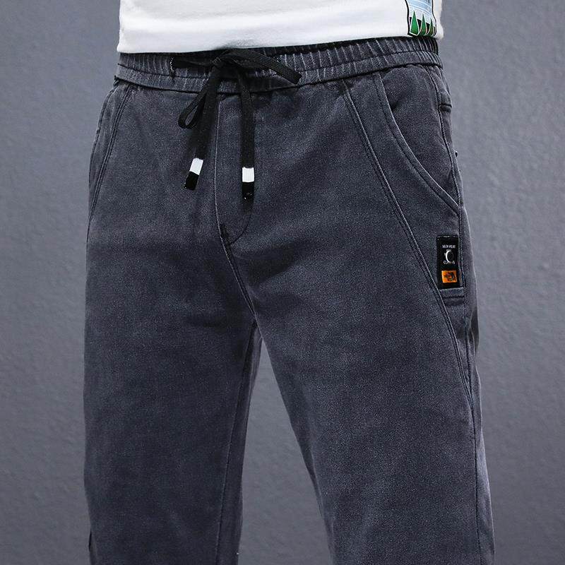 松紧腰牛仔裤男宽松弹力哈伦裤春秋冬季新款加绒加厚休闲长裤2022,男装,牛仔裤,淘宝优惠券,粉丝福利购,淘宝优惠卷