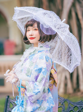 和风复古日本和服女款改良便穿日式传统正装蕾丝双层旅拍和服