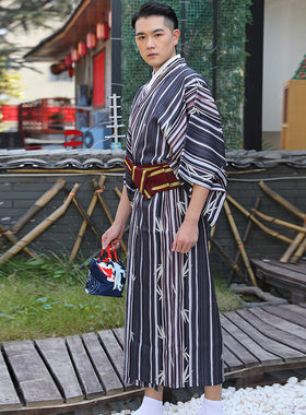 2020秋冬日本和服男 传统正装和服套装武士服