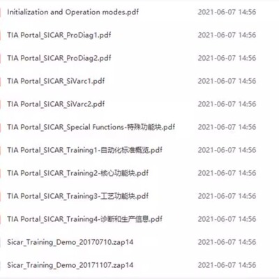 西门子Sicar PLC程序标准模板博图版本 附带培训资料