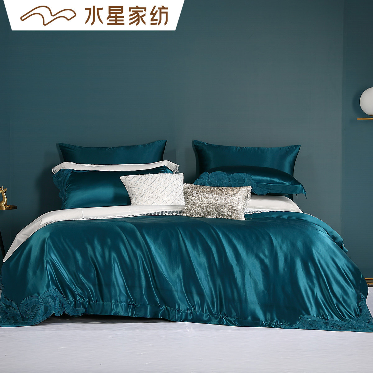 丝滑丝棉纯色四件套丝棉