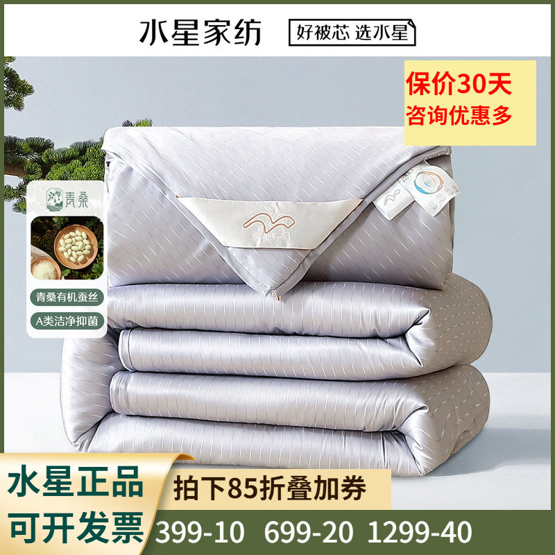 水星家纺青桑·潋影抗菌蚕丝二合一被 蚕丝被四季被子子母被芯1.8