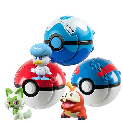 Pokemon Ball Pokeball Anime Figure Pikachu Quaxly Sprigatito