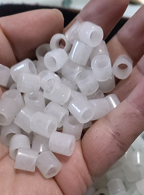 8mm清仓diy饰品配件白色巴山翠玉筒珠散珠玉挂绳项链手链串珠配饰