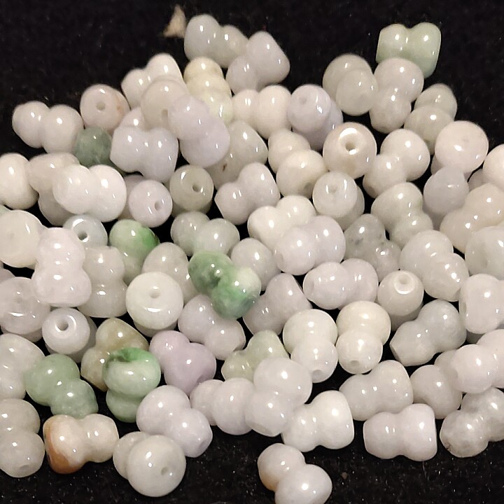 清仓8X10mm天然翡翠A货散珠玉石葫芦diy手工串珠饰品配件手链项链