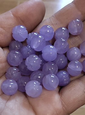 diy饰品配件10mm紫罗兰巴山翠玉南瓜珠散珠紫色挂珠玉珠旗袍扣子
