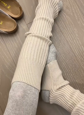 世界万象 · 远方寻真】秋冬加厚潮流ins竖条百搭过膝袜套女DF