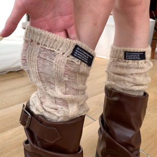 2双装  泰酷啦！早秋栗子色袜套，破碎感拉满简约美式德古拉风