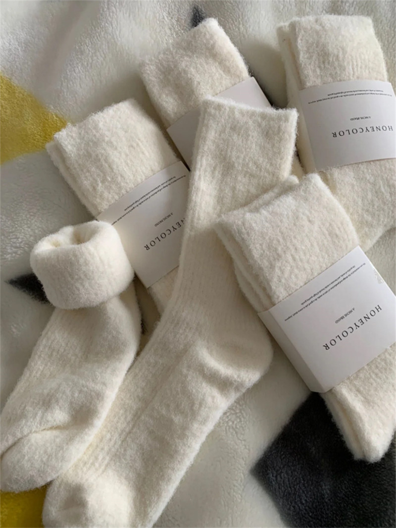 2双装 秋冬加绒加厚暖绒绒保暖简约百搭可堆堆韩系风