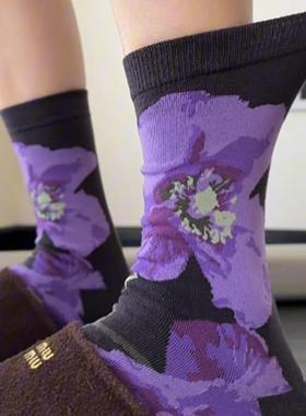 2双装 秋冬紫色系复古立体花纹