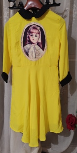 莫卡娜Vintage复古油画连衣裙文艺风显瘦连衣裙特价