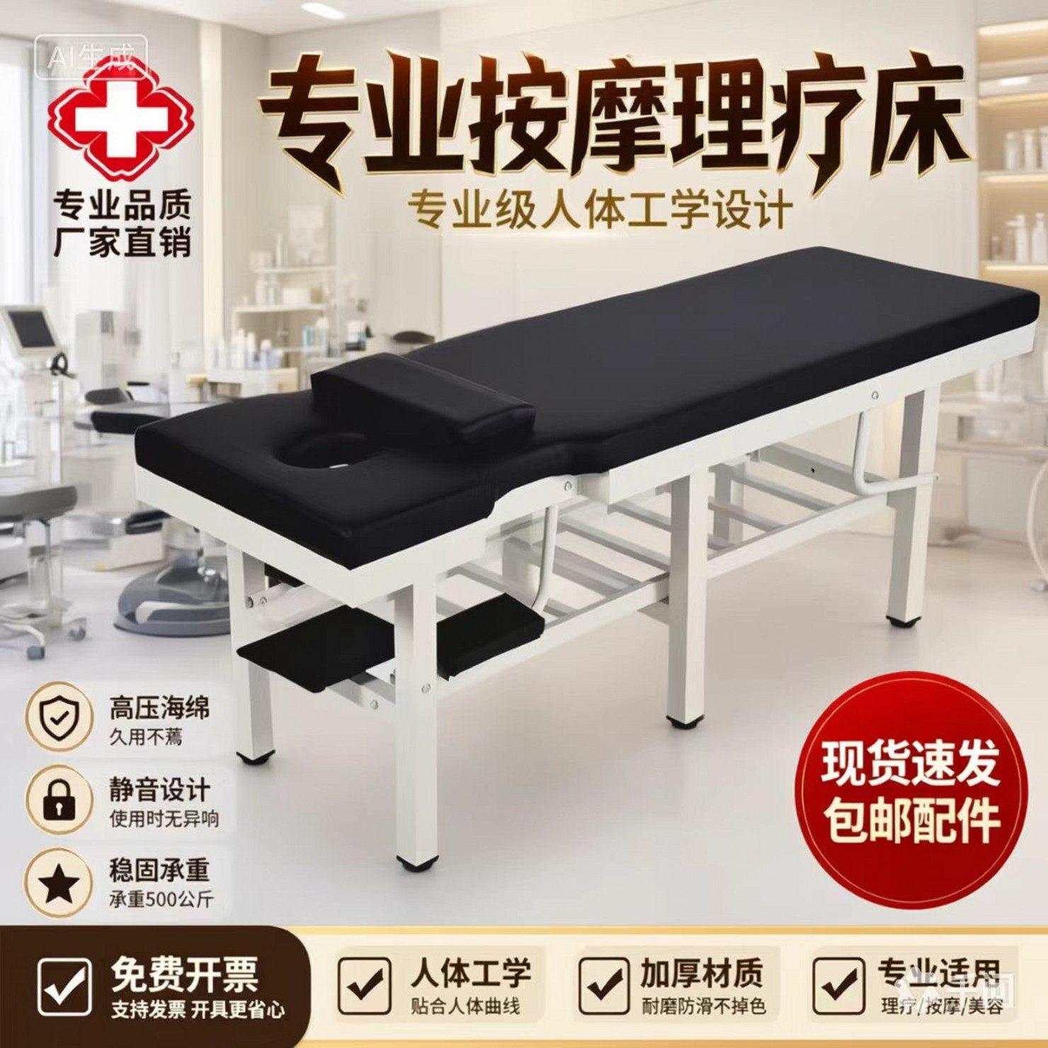 原始点简易家用推拿按摩床多功能全身踩背中医理疗美容院带洞脸垫