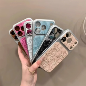 ins风高级皮质蛇皮纹秒变17Pro大视窗适用iPhone16promax带ai相机按键苹果15promax新款14网红女爆款13保护套