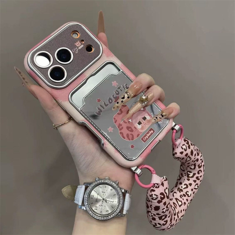 ins粉红猫咪镜面卡包适用iPhone17pro手机壳苹果16pro带挂绳15promax高级感14Pro全包镜头保护热销可爱少女粉,3C数码配件,手机保护套/壳,淘宝优惠券,粉丝福利购,淘宝优惠卷