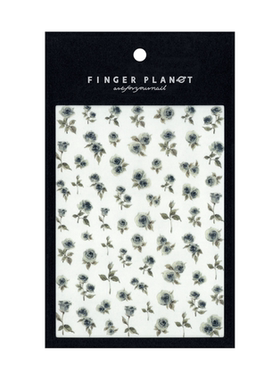 指行星FINGERPLANET美甲贴纸贴花复古指甲贴水晕玫瑰墨色SYMG39
