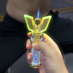 新款奥特曼变身器防风打火机蓝焰直冲闪灯神光仙女棒稀奇古怪礼物