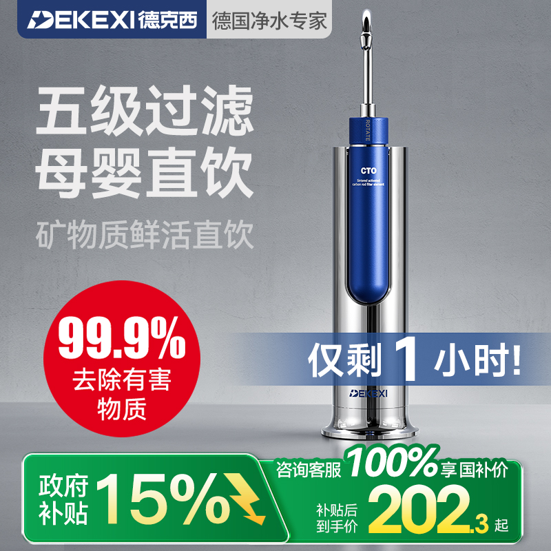 政府补贴德克西净水器家用直饮厨房自来水不锈钢超滤水龙头过滤器