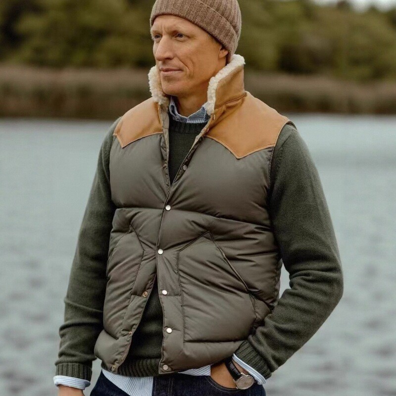 RockyMountain拼皮保暖羽绒马甲