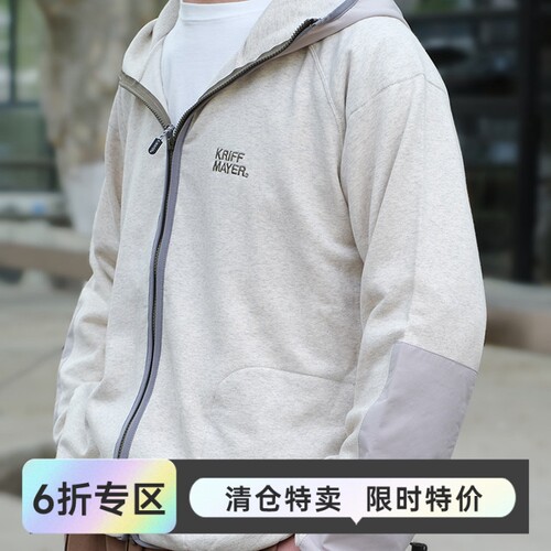 日本KRIFF MAYER 春季户外连帽加绒拉链长袖卫衣开衫外套2337802