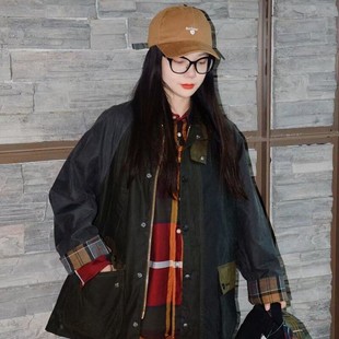 Bedale宽松复古撞色油蜡夹克外套男女 英国Barbour Patchwork
