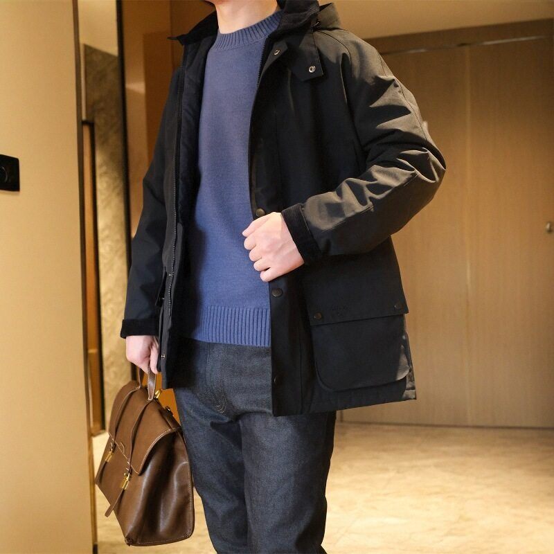 英国 Barbour Winter Ashby无蜡款外套夹棉风衣秋冬棉服棉衣男士