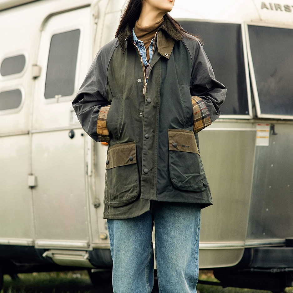 BarbourOSBedale撞色油蜡夹克