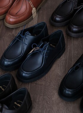 包顺丰kleman  padror男鞋复古休闲通勤鞋牛皮真皮工装系带鞋皮鞋