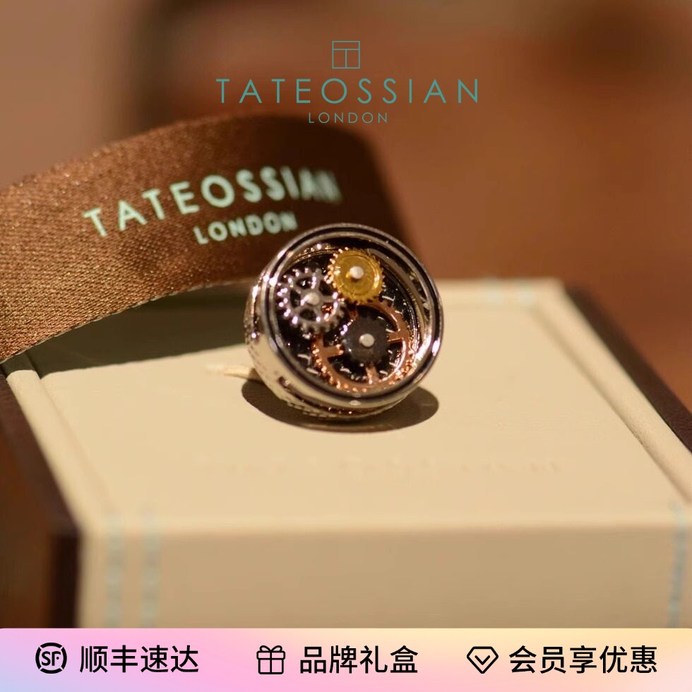 官方授权Tateossian男士胸针RT西装圆形齿轮高档奢华领针别针轻奢