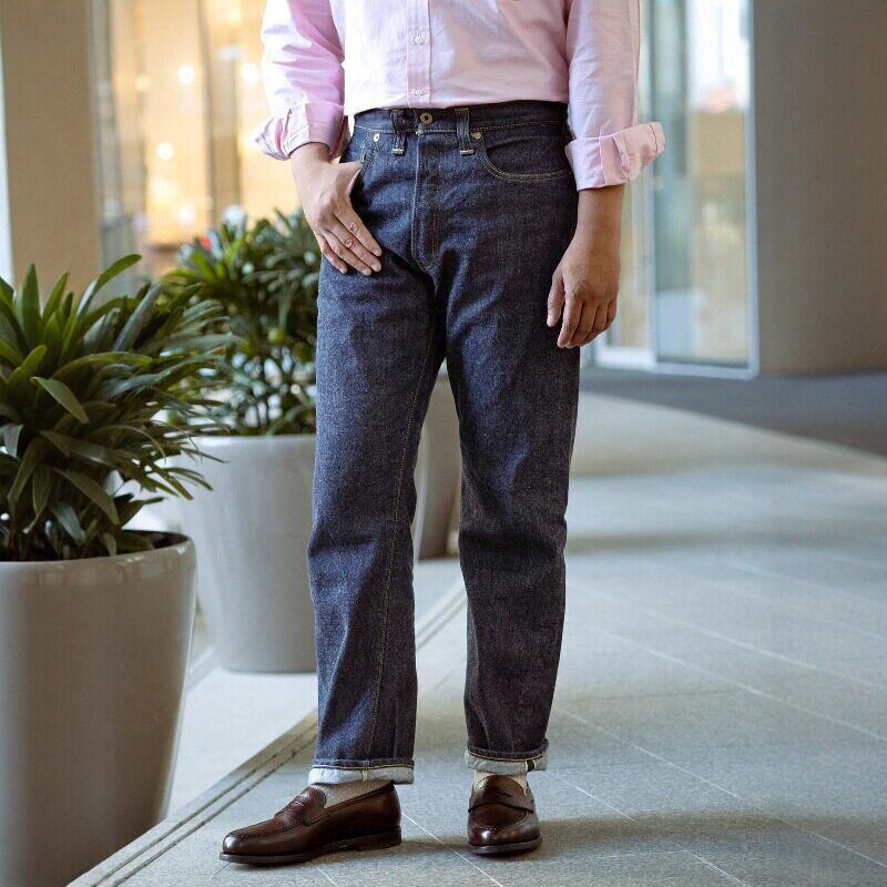 日本RESOLUTE 林芳亨714直筒原色牛仔裤赤耳长裤复刻44大战13.5oz