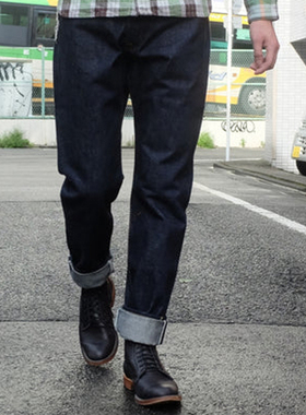 SAMURAI JEANS S520XX武士21盎司重磅锥形小脚牛仔裤男士裤子秋冬