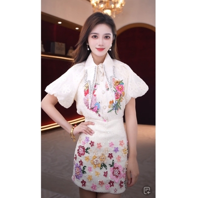 芙娜妮2025春季新款法式优雅气质复古显瘦名媛轻奢套装F2511105