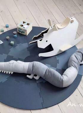 安晚 ins婴儿安抚抱枕鳄鱼防撞围栏长条娃娃陪宝宝睡觉公仔不掉毛