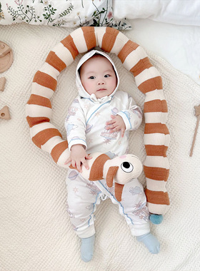 安晚 婴儿长条抱枕丹麦毛毛虫安抚玩偶新生儿陪睡娃娃宝宝防撞