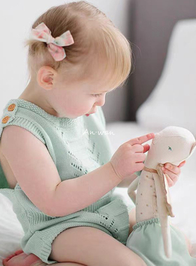 安晚 天使猫宝宝睡觉抱公仔 小猫陪睡可啃咬婴儿安抚玩偶