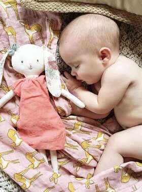 安晚 婴儿纱布包巾有机棉夏抱毯超薄新生儿襁褓巾宝宝盖毯双层