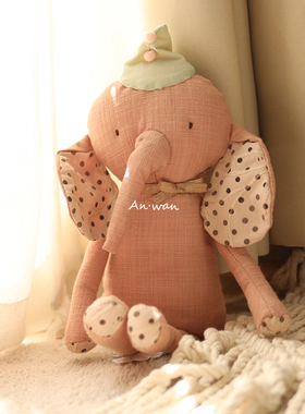 安晚 北欧大象出口初生宝宝安抚玩偶婴儿陪睡公仔毛绒玩具可啃咬