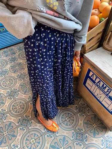 碎花气质开叉显瘦休闲半身中长裙