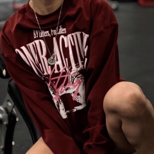 健身纯棉长袖重磅秋冬训练撸铁运动上衣T恤休闲运动男女卫衣套头