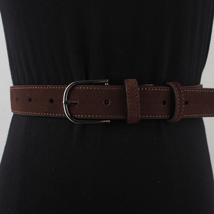 韩国东大门风新款时尚洋气百搭反毛皮腰带高级感穿搭二层牛皮皮带