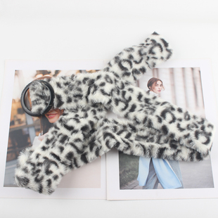 原创y2k毛毛腰带亚比风豹纹仿皮毛亚文化毛绒辣妹配饰废土风皮带