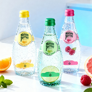山姆法国进口颂家巴黎水柑橘樱花青柠生姜青柠味气泡水330ml 24瓶