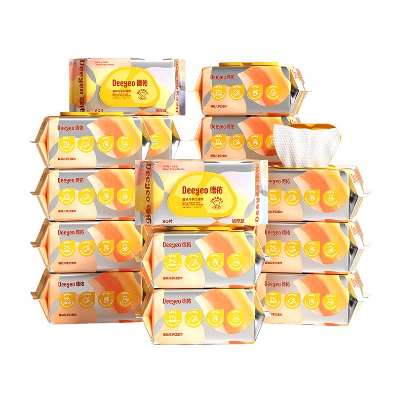 家庭装婴儿湿巾80抽5包屁屁专用