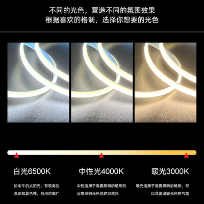 超窄5mm宽COB灯带12V24V自粘低压