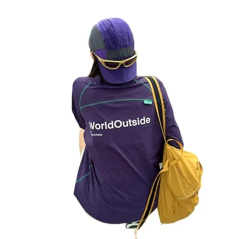 羽毛葡萄紫色t恤运动夏透气女款骑行服网球防晒上衣速干凉感长袖