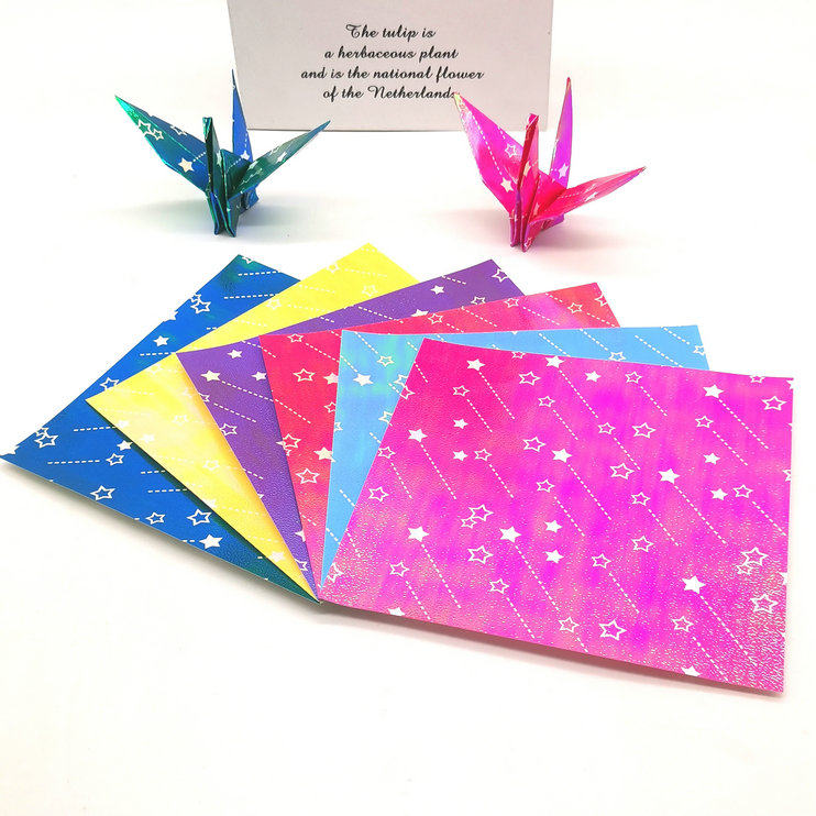 珠光纸正方形彩色闪光纸千纸鹤手工制作材料