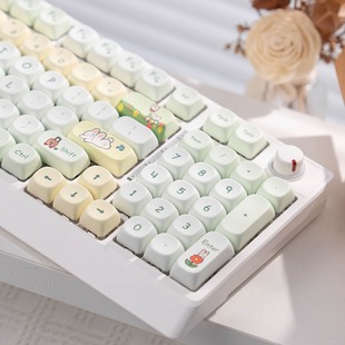 漫步猫H98机械键盘有线混光女生办公游戏