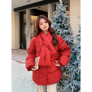 官网女装夏易菲韩系立领排骨羽绒服休闲套装女冬2026新款今年流质