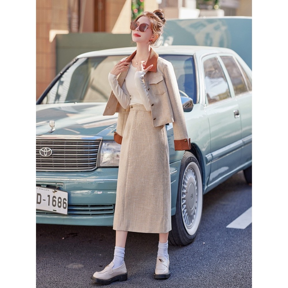 官网女装夏易菲小香风拼色套装女2026年秋季上新气质时尚潮流高腰,女装/女士精品,大码套装,淘宝优惠券,粉丝福利购,淘宝优惠卷